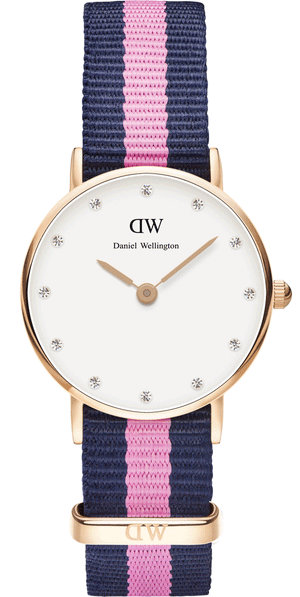 Daniel Wellington Classy Winchester White Dial Two Tone NATO Strap Watch For Women - DW00100065 Authentic Buy Shop Now
