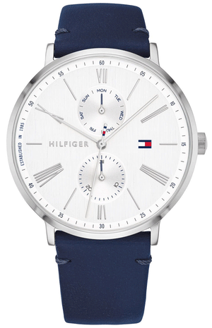 Tommy Hilfiger Jenna White Dial Blue Leather Strap Watch for Women - 1782072 Authentic Buy Shop Now