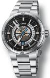 Oris TT1 Engine Date Skeleton Black Dial Silver Steel Strap Watch for Men - 0173377524124-0782408 Authentic Buy Shop Now