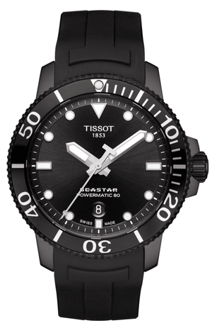 Tissot Seastar 1000 Powermatic 80 Black Dial Black Rubber Strap Watch For Men - T120.407.37.051.00 Authentic Buy Shop Now