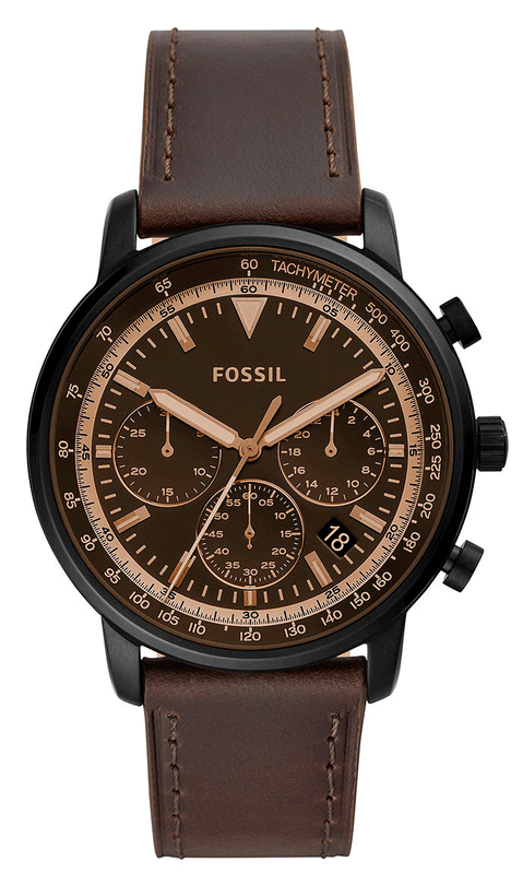 Fossil Goodwin Chronograph Brown Dial Brown Leather Strap Watch for Men - FS5529 Authentic Buy Shop Now