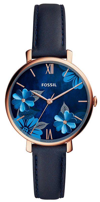 Fossil Jacqueline Blue Dial Blue Leather Strap Watch for Women - ES4673 Authentic Buy Shop Now