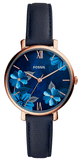 Fossil Jacqueline Blue Dial Blue Leather Strap Watch for Women - ES4673 Authentic Buy Shop Now