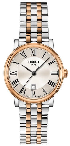 Tissot Carson Premium Lady Silver Dial Two Tone Steel Strap Watch For Women - T122.210.22.033.01 Authentic Buy Shop Now
