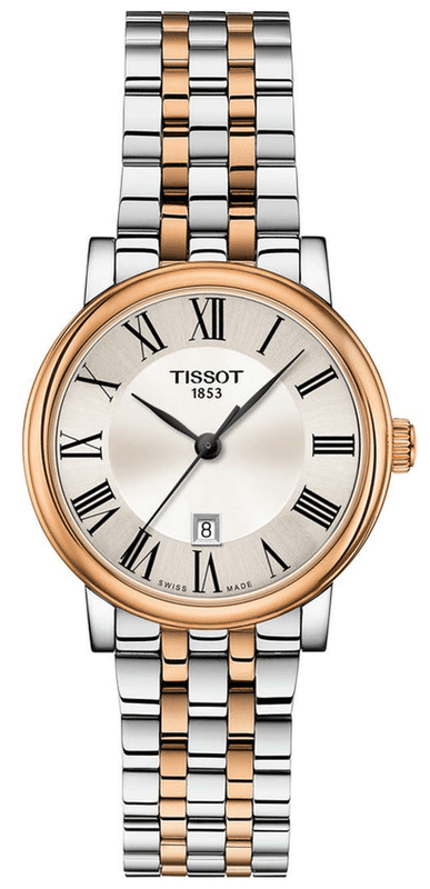 Tissot Carson Premium Lady Silver Dial Two Tone Steel Strap Watch For Women - T122.210.22.033.01 Authentic Buy Shop Now