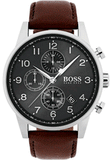 Hugo Boss Navigator Grey Dial Brown Leather Strap Watch for Men - 1513494 Authentic Buy Shop Now