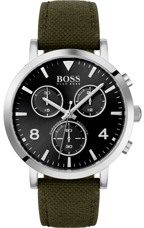 Hugo Boss Vesada Grey Dial Green Nylon Strap Watch for Men - 1513692 Authentic Buy Shop Now
