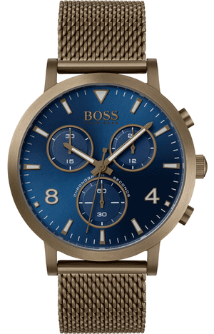 Hugo Boss Spirit Blue Dial Grey Mesh Bracelet Watch for Men - 1513693 Authentic Buy Shop Now