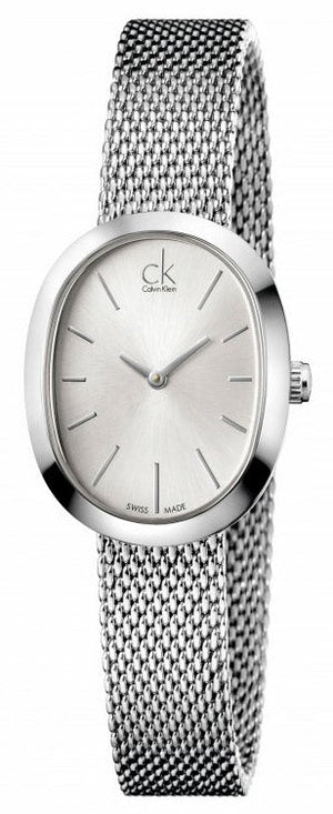 Calvin Klein Incentive Silver Dial Silver Mesh Bracelet Watch for Women - K3P23126 Authentic Buy Shop Now