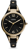Fossil Georgia Black Dial Black Leather Strap Watch for Women - ES3148 Authentic Buy Shop Now