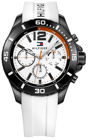 Tommy Hilfiger Nolan Multi Function White Dial White Rubber Strap Watch for Men - 1791146 Authentic Buy Shop Now