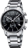 Calvin Klein City Chronograph Black Dial Silver Steel Strap Watch for Men - K2G27143 Authentic Buy Shop Now