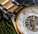Maserati Traguardo Automatic White Skeleton Dial Two Tone Steel Strap Watch For Men - R8823112003 Authentic Buy Shop Now