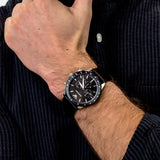 Emporio Armani Mario Chronograph Black Dial Black Leather Strap Watch For Men - AR11243 Authentic Buy Shop Now