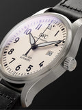 IWC Pilot's Watch Mark XVIII White Dial Black Leather Strap Watch for Men - IW327002 Authentic Buy Shop Now