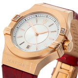 Maserati Potenza Silver Dial Red Leather Strap Watch For Women - R8851108501 Authentic Buy Shop Now