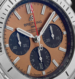 Breitling Chronomat B01 42 Brown Dial Silver Steel Strap Watch for Men - AB0134101K1A1 Authentic Buy Shop Now