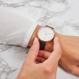 Michael Kors Pyper Quartz White Dial Black Leather Strap Watch For Women - MK2834 Authentic Buy Shop Now