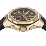 Philipp Plein Hyper Sport Chronograph Gold Dial Black Silicone Strap Watch for Men - PWTBA0423 Authentic Buy Shop Now