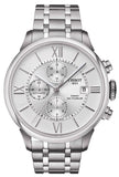 Tissot Chemin des Tourelles Automatic Chronograph White Dial Silver Steel Strap Watch for Men - T099.427.11.038.00 Authentic Buy Shop Now
