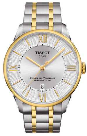 Tissot Chemin Des Tourelles Powermatic 80 Silver Dial Two Tone Steel Strap Watch For Men - T099.407.22.038.00 Authentic Buy Shop Now