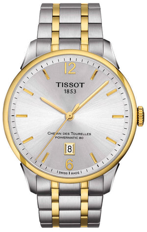 Tissot Chemin Des Tourelles Powermatic 80 Silver Dial Two Tone Steel Strap Watch For Men - T099.407.22.037.00 Authentic Buy Shop Now