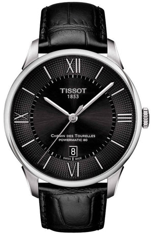 Tissot Chemin Des Tourelles Powermatic 80 Black Dial Black Leather Strap Watch For Men - T099.407.16.058.00 Authentic Buy Shop Now