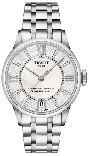 Tissot Chemin Des Tourelles Powermatic 80 Helvetic Silver Dial Silver Steel Strap Watch For Women - T099.207.11.116.00 Authentic Buy Shop Now