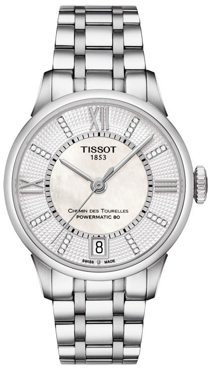 Tissot Chemin Des Tourelles Powermatic 80 Helvetic Silver Dial Silver Steel Strap Watch For Women - T099.207.11.116.00 Authentic Buy Shop Now