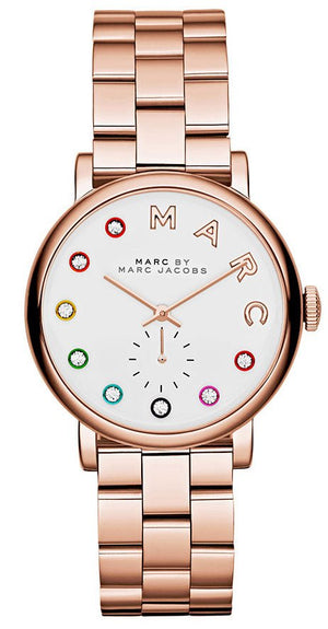 Marc Jacobs Baker White Dial Rose Gold Steel Strap Watch for Women - MBM3441 Authentic Buy Shop Now