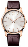 Calvin Klein City White Dial Brown Leather Strap Watch for Men - K2G21629 Authentic Buy Shop Now