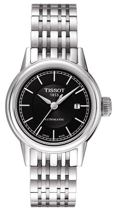 Tissot Carson Automatic Black Dial Silver Steel Strap Watch For Women - T085.207.11.051.00 Authentic Buy Shop Now