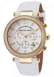 Michael Kors Parker White Dial with Diamonds White Leather Strap Watch for Women - MK2290 Authentic Buy Shop Now
