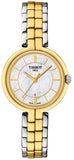 Tissot Flamingo Mother of Pearl White Dial Two Tone Steel Strap Watch For Women - T094.210.22.111.01 Authentic Buy Shop Now