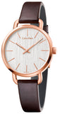 Calvin Klein Even White Dial Brown Leather Strap Watch for Women - K7B236G6 Authentic Buy Shop Now