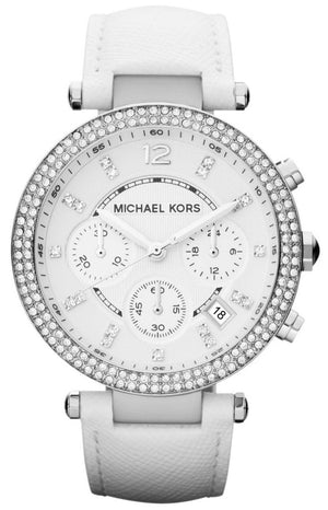 Michael Kors Parker White Dial White Leather Strap Watch for Women - MK2277 Authentic Buy Shop Now