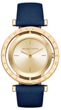 Michael Kors Averi Gold Dial Navy Blue Leather Strap Watch for Women - MK2526 Authentic Buy Shop Now