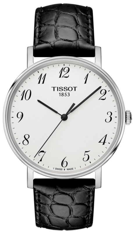 Tissot Everytime Desire Medium White Dial Black Leather Strap Watch For Men - T109.410.16.032.00 Authentic Buy Shop Now