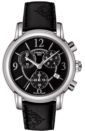 Tissot Dressport Chronograph Black Dial Black Leather Strap Watch for Women - T050.217.17.057.00 Authentic Buy Shop Now