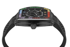 Philipp Plein Hexagon Phantom Black Dial Black Silicone Strap Watch For Men- PWPUA0324 Authentic Buy Shop Now