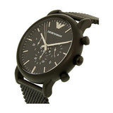 Emporio Armani Sport Chronograph Black Dial Black Mesh Bracelet Watch For Men - AR1968 Authentic Buy Shop Now