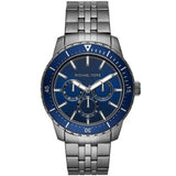 Michael Kors Chronograph Cunningham Multifunction Blue Dial Grey Steel Strap Watch For Men - MK7155 Authentic Buy Shop Now
