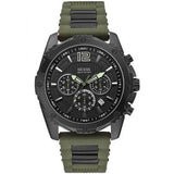 Guess Sport Chronograph Black Dial Green Silicone Strap Watch for Men - W0167G4 Authentic Buy Shop Now