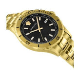 Versace Hellenyium Quartz Black Dial Gold Steel Strap Watch For Men - VE3A00820 Authentic Buy Shop Now