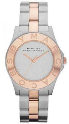 Marc Jacobs Blade Silver Dial Two Tone Steel Strap Watch for Women - MBM3129 Authentic Buy Shop Now