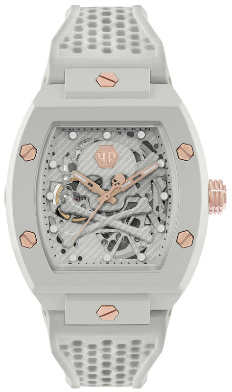 Philipp Plein The Skeleton White Dial White Silicone Strap Watch for Men - PWVBA0123 Authentic Buy Shop Now