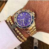 Michael Kors Everest Chronograph Blue Dial Gold Steel Strap Watch for Women - MK5754 Authentic Buy Shop Now
