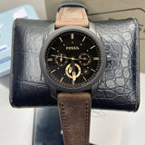 Fossil Machine Flight Chronograph Brown Dial Brown Leather Strap Watch for Men - FS4656 Authentic Buy Shop Now