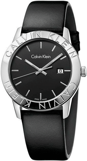 Calvin Klein Steady Black Dial Black Leather Strap Watch for Women - K7Q211C1 Authentic Buy Shop Now