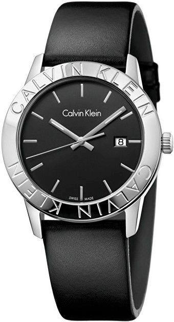 Calvin Klein Steady Black Dial Black Leather Strap Watch for Women - K7Q211C1 Authentic Buy Shop Now